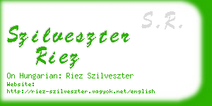 szilveszter riez business card